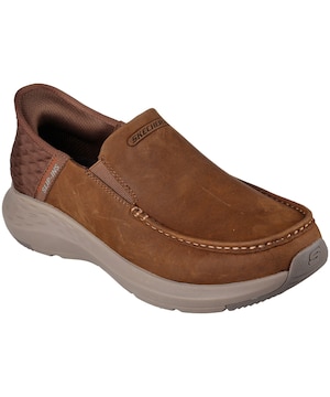 Skechers, Parson Chaussures à enfiler en cuir coupe décontractée pour hommes - Désert