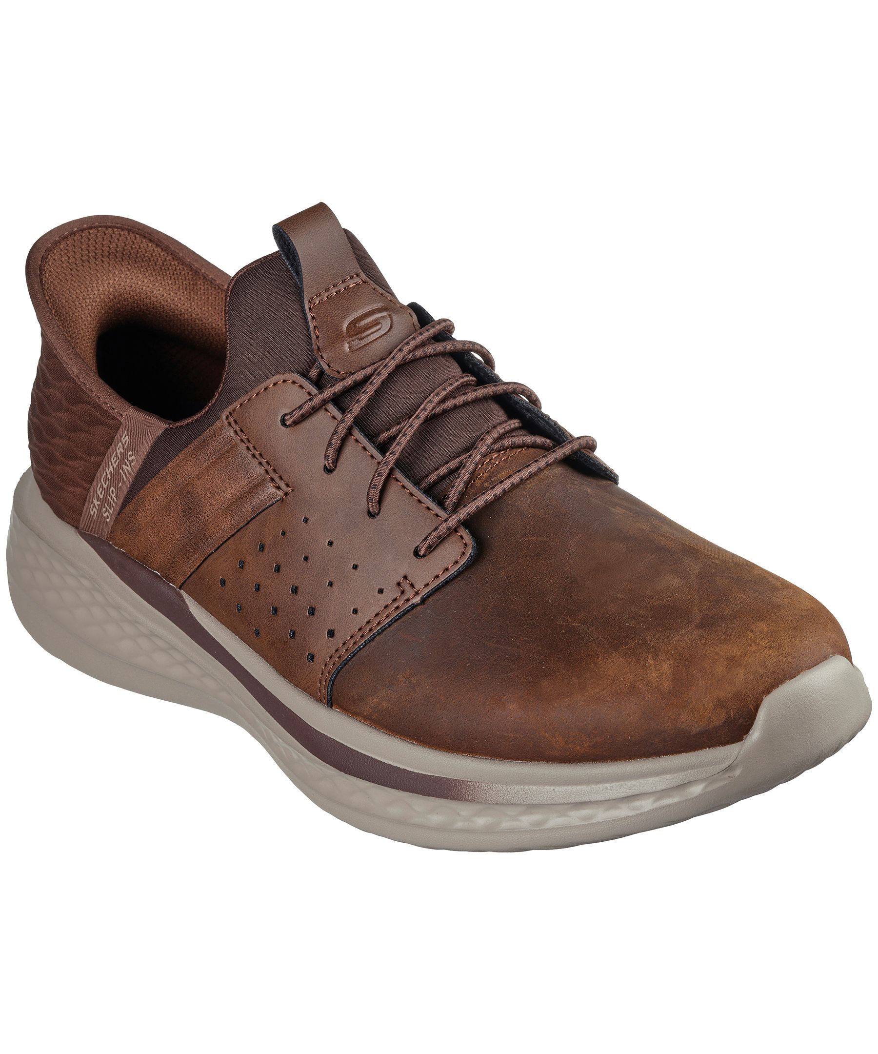 Leather upper balance skechers best sale