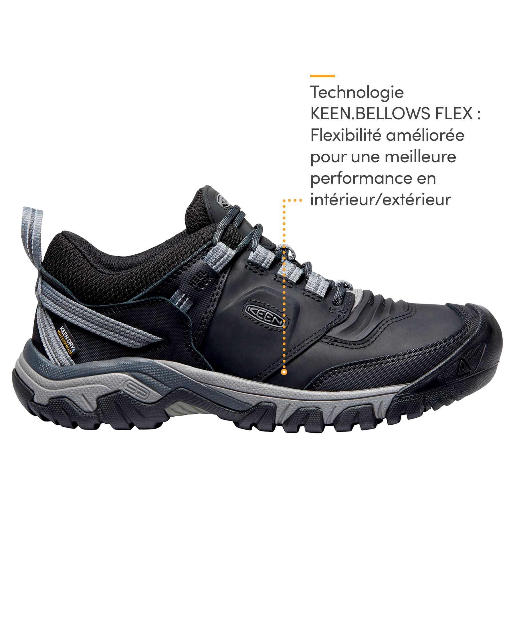 Chaussures de randonnée imperméables pour hommes, Ridge Flex, KEEN