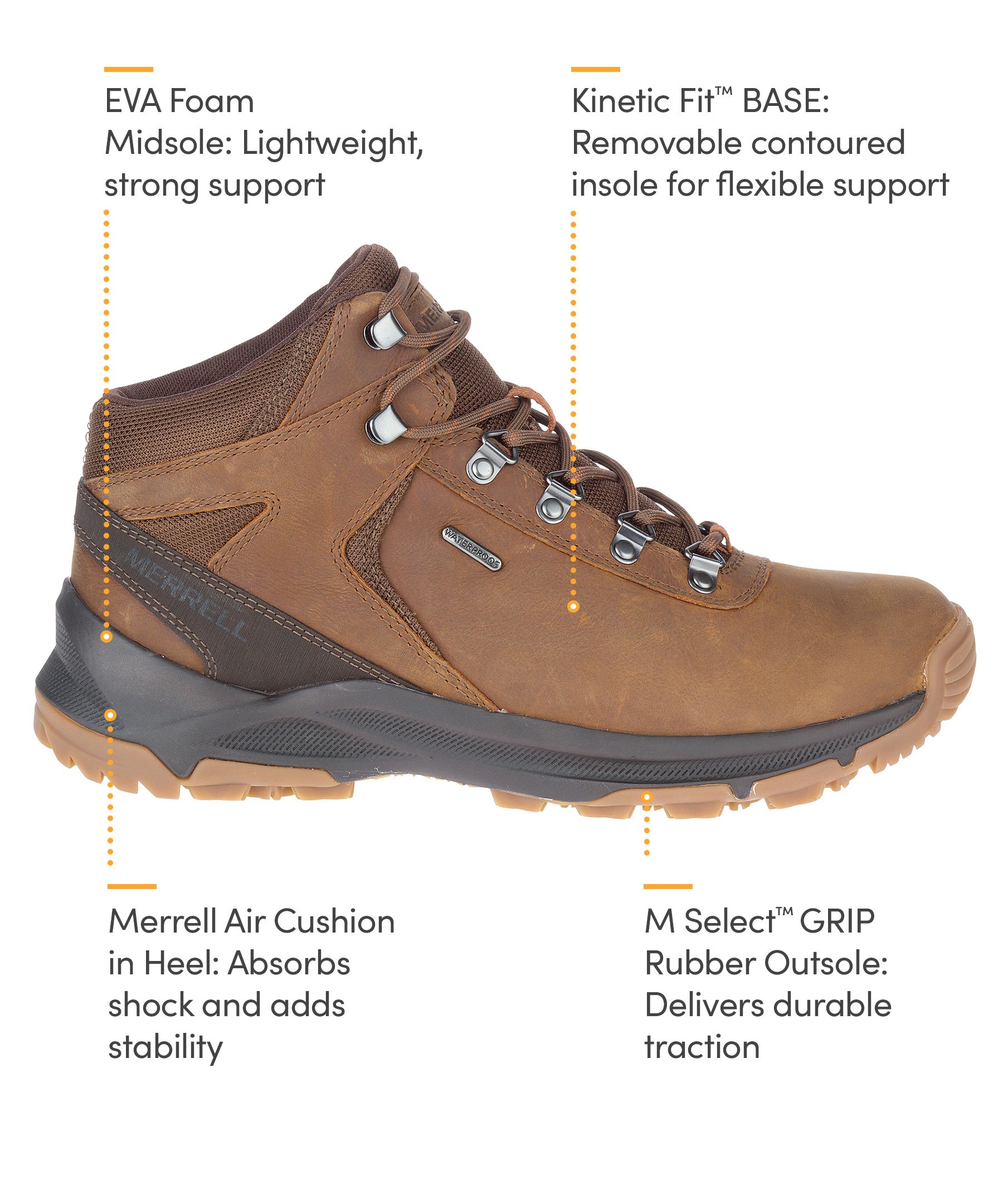 Merrell Men's Erie Leather Waterproof Hiking Boots