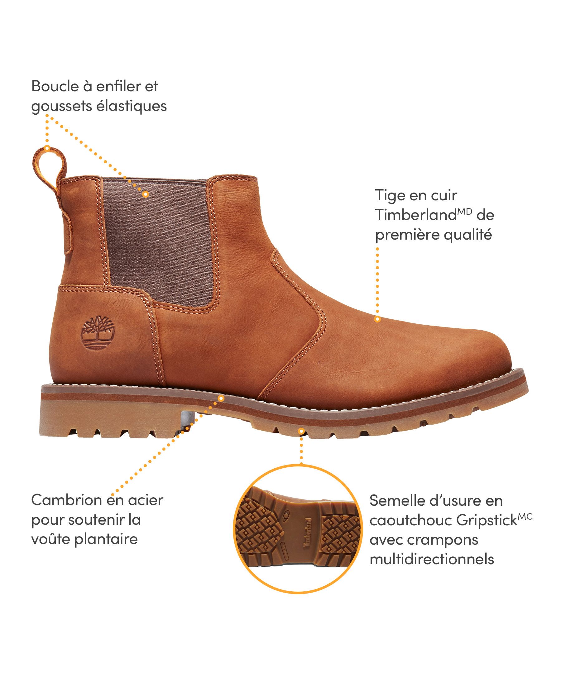 Bottes chelsea de pointure large pour hommes, Redwood Falls, Timberland