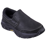 Chaussures à enfiler en cuir pour hommes, Respected Calum, Skechers Front_Three_Fourths_Angled_Right