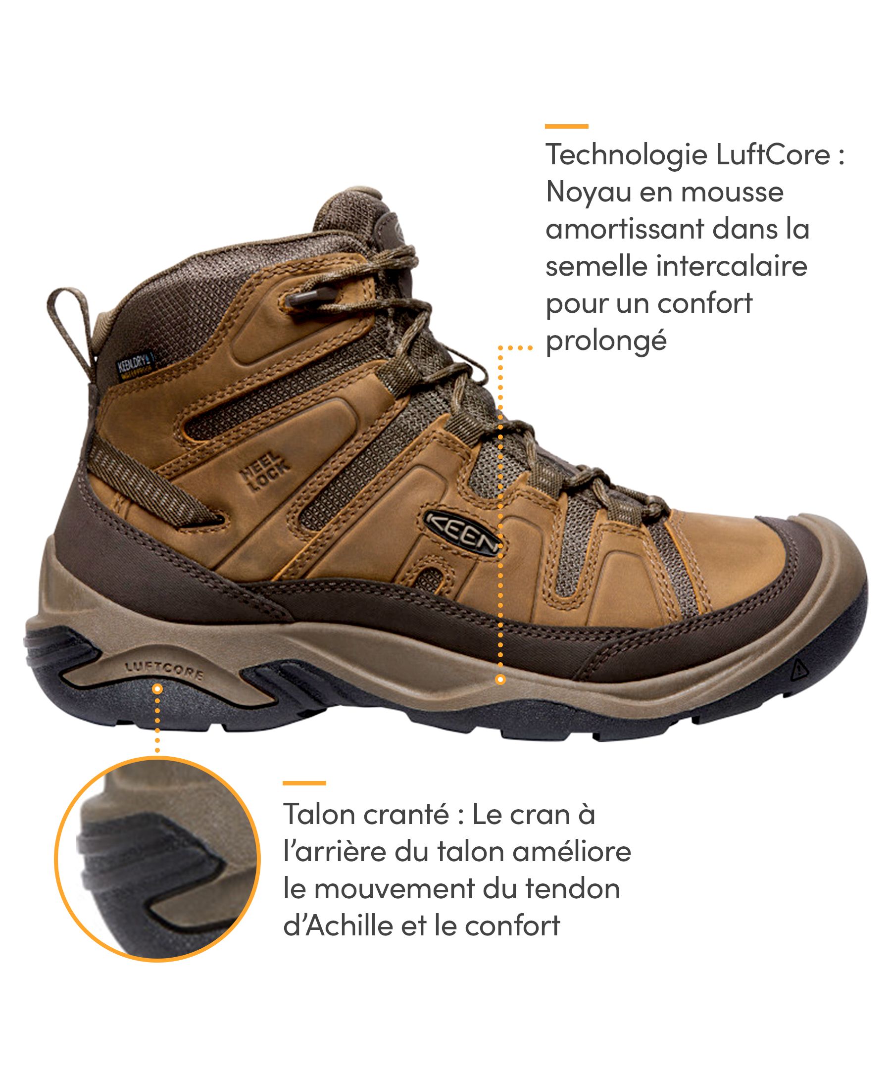 Bottes de randonnée mi-hautes étanches à l'eau pour hommes, Circadia, Keen