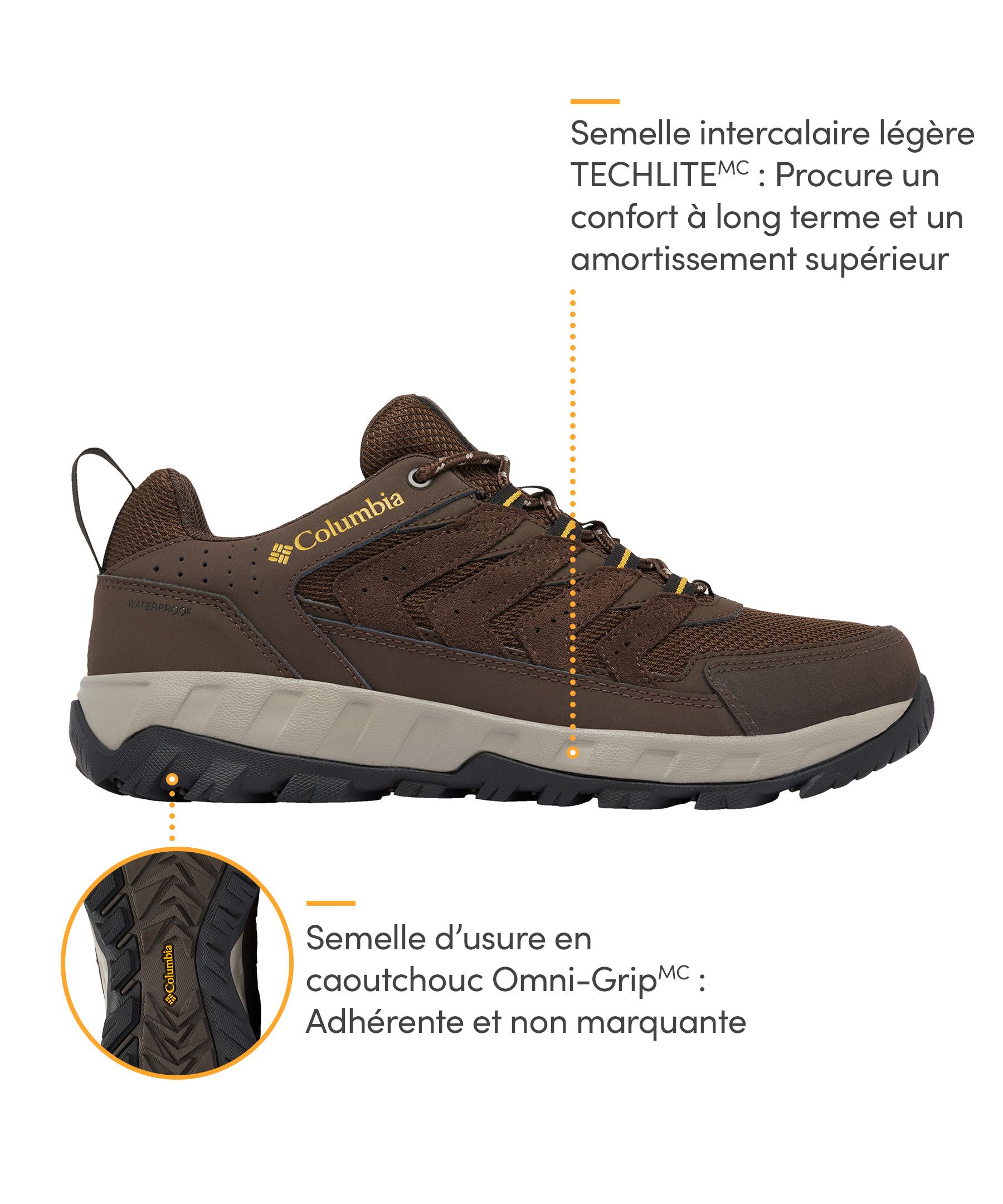 Chaussures imperméables pour hommes, Strata Trail, Columbia, larges