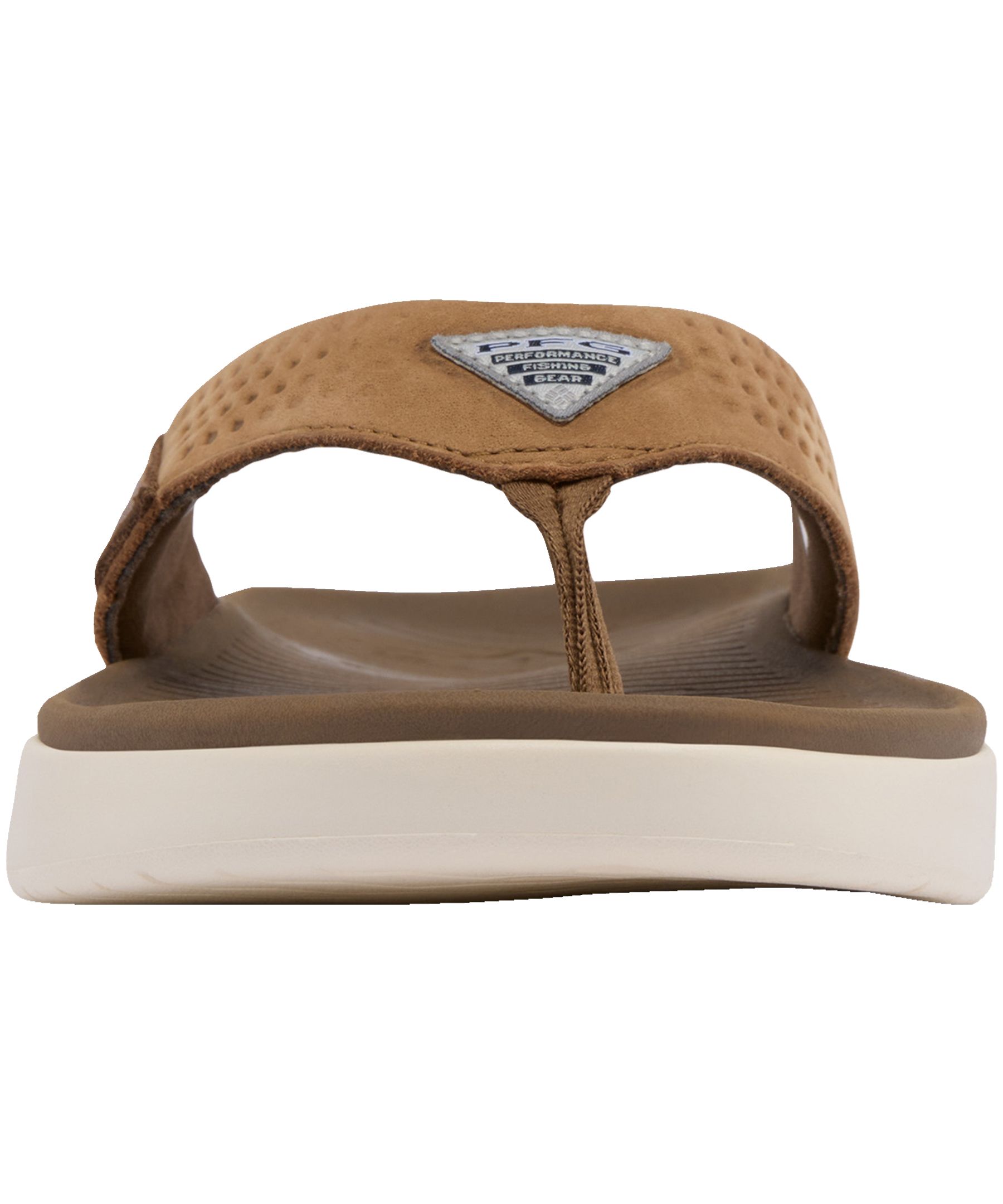 NEW COLUMBIA men\'s boatside flip lea slides in tundra, light brown Columbia Sportswear Men main image 3