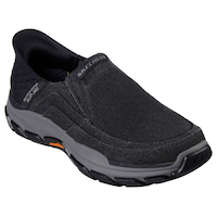 Skechers Men's Respected Canvas Slip-ins Shoes - Wide Front_Three_Fourths_Angled_Right