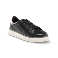 Denver Hayes Men's Rhodes Leather Court Shoes- Wide Front_Three_Fourths_Angled_Right