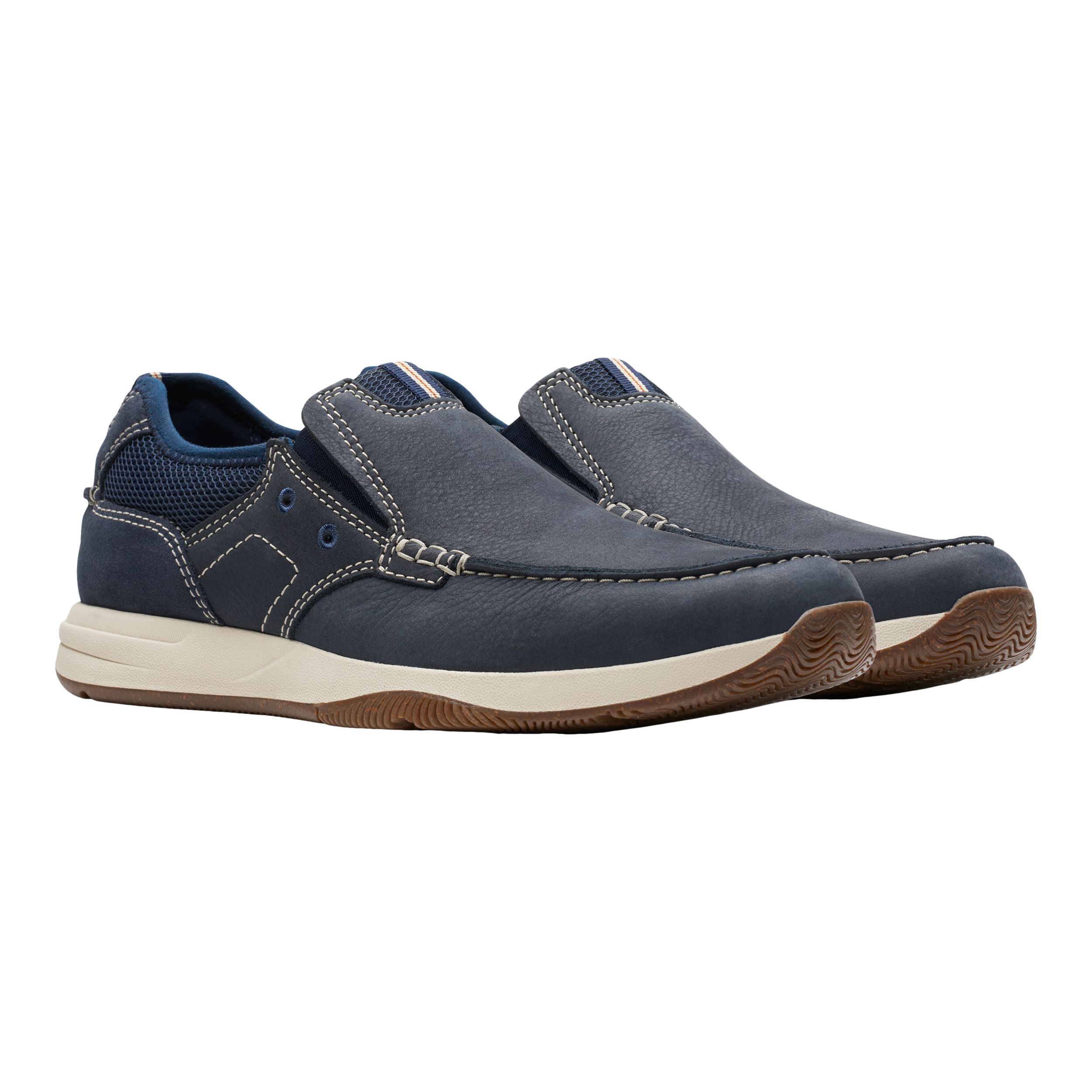 Chaussures à enfiler en cuir nubuck pour hommes, Sailview Step, Clarks - Large