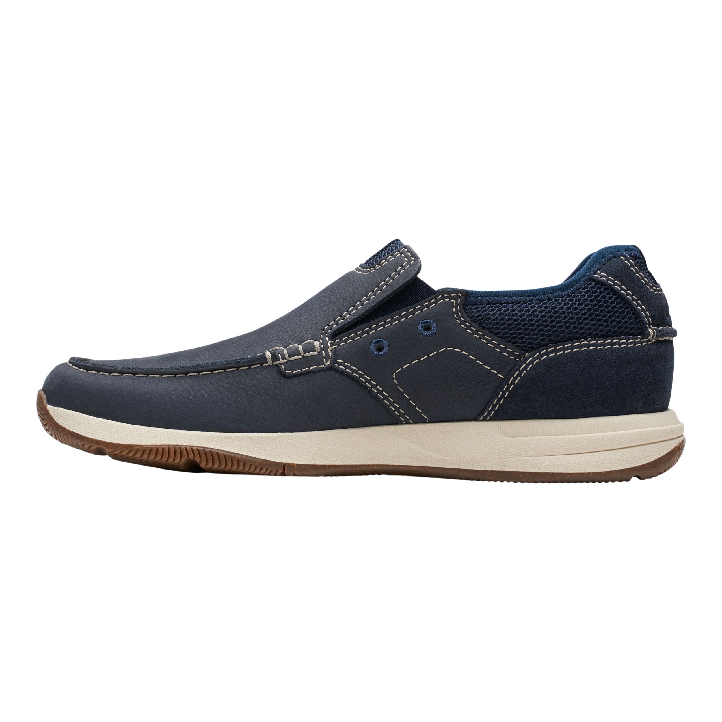 Chaussures à enfiler en cuir nubuck pour hommes, Sailview Step, Clarks - Large