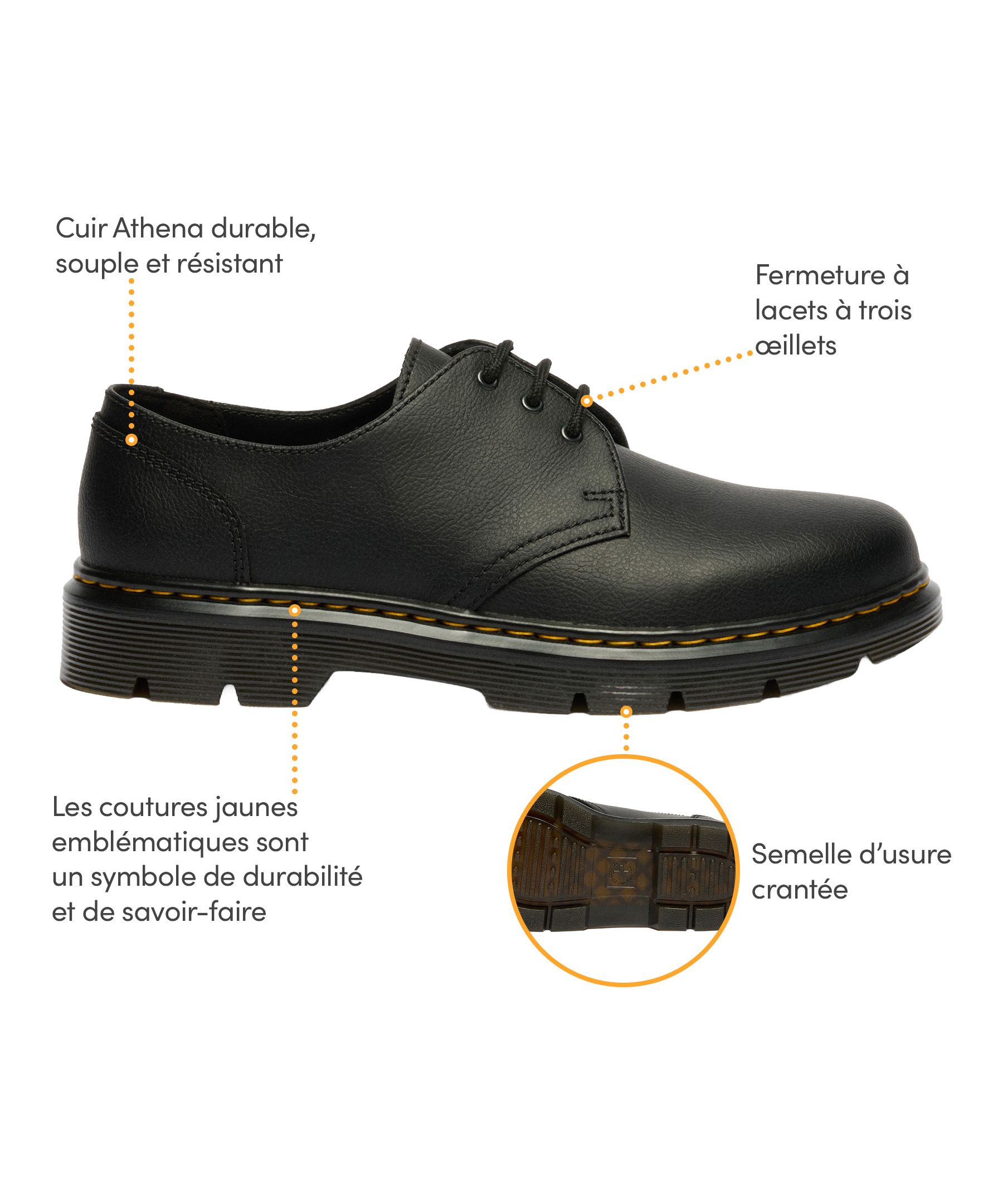 Chaussures à 3 œillets pour hommes, Aprile, Dr. Martens