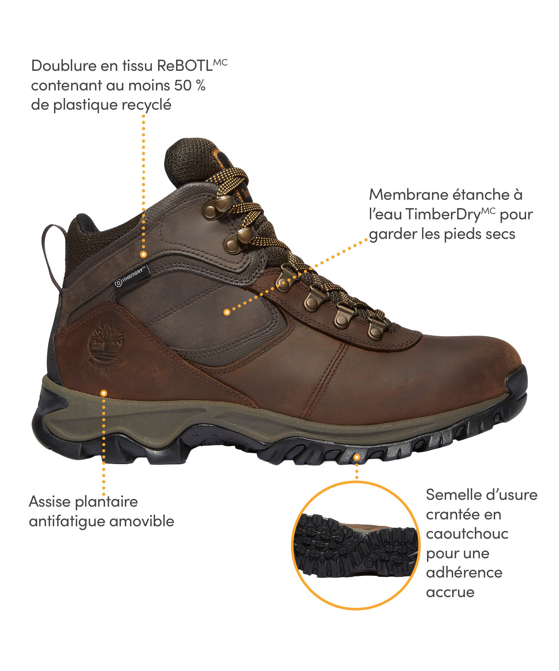 Chaussures de randonnée mi-hautes étanches à l'eau pour hommes, Mt. Maddsen, Timberland