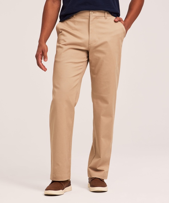 Denver Hayes Men's Flat Front Relaxed Khaki with 360° Flextech Waist Pant