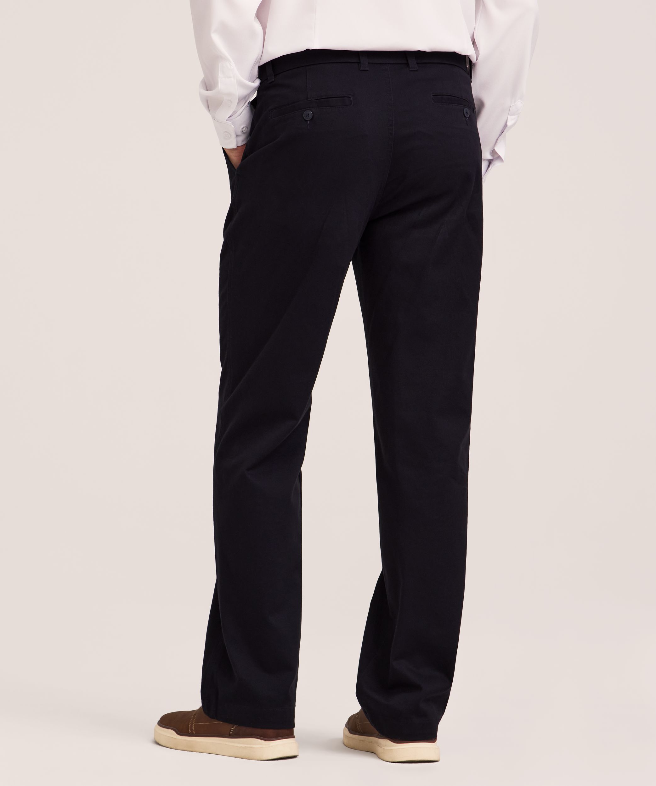 Denver Hayes Men's Flat Front Relaxed Khaki with 360° Flextech Waist Pants