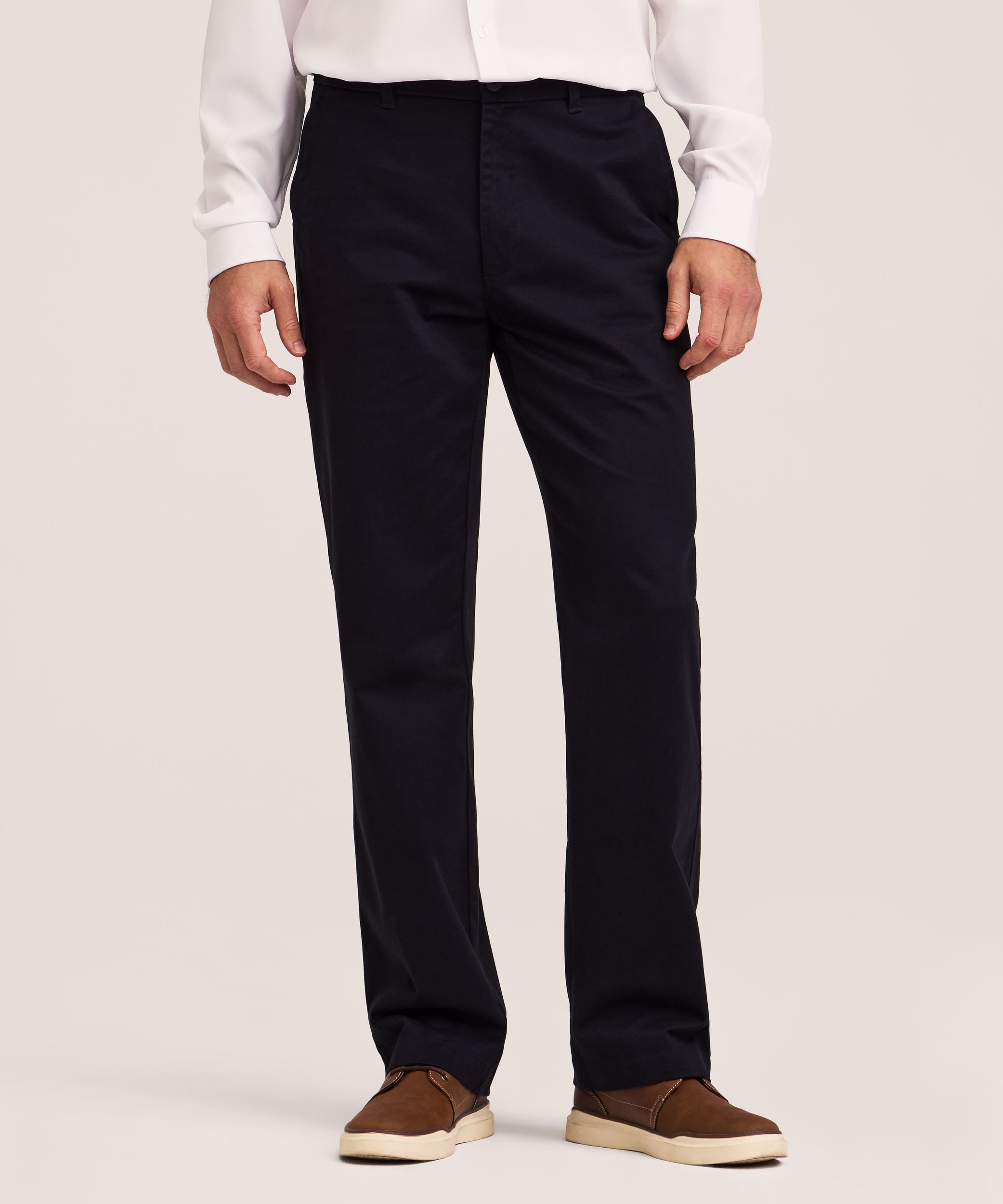 Denver Hayes Men's Flat Front Relaxed Khaki with 360° Flextech Waist Pants