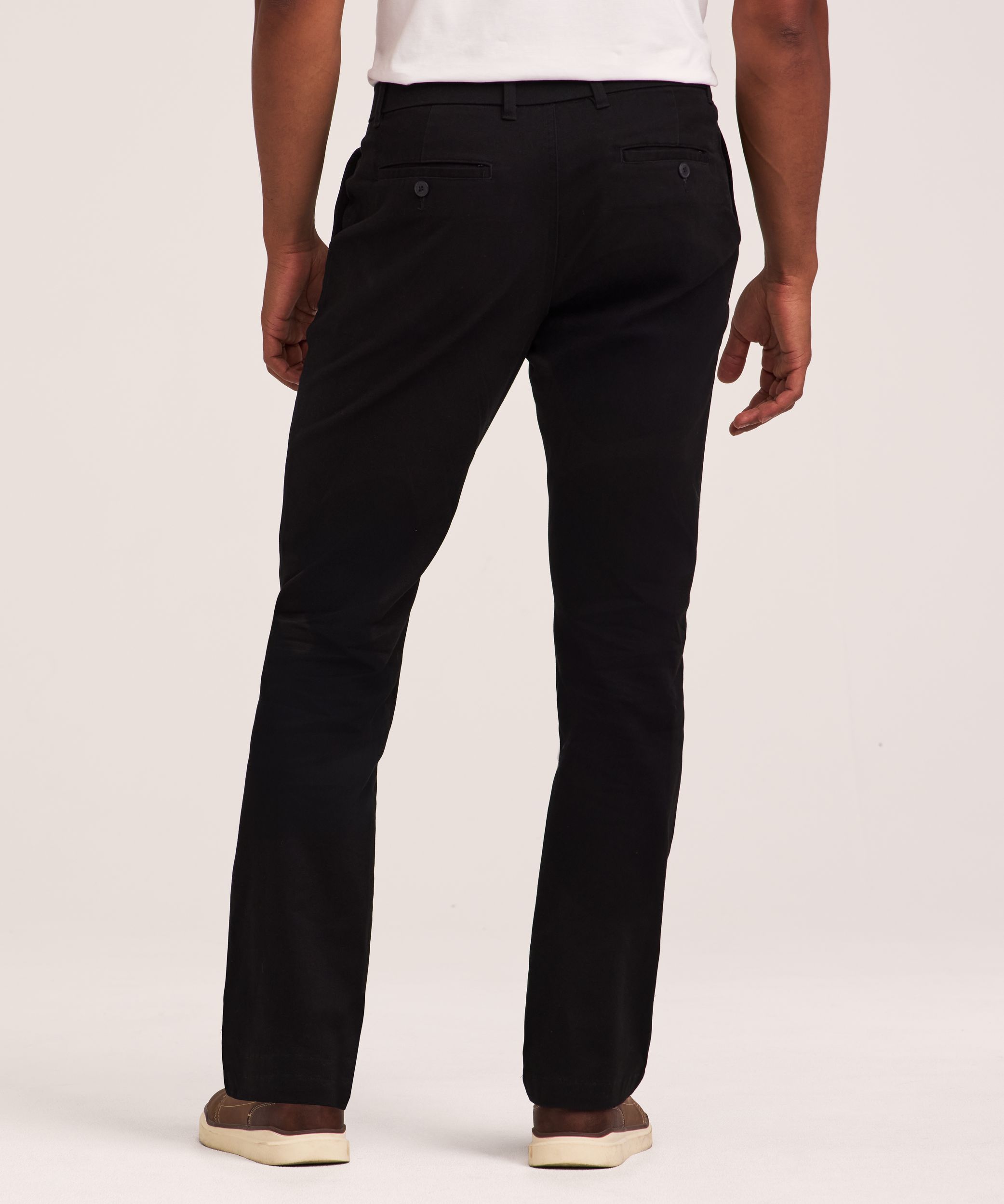 Pantalon kaki droit à devant plat avec taille Flextech 360° pour hommes, Denver Hayes