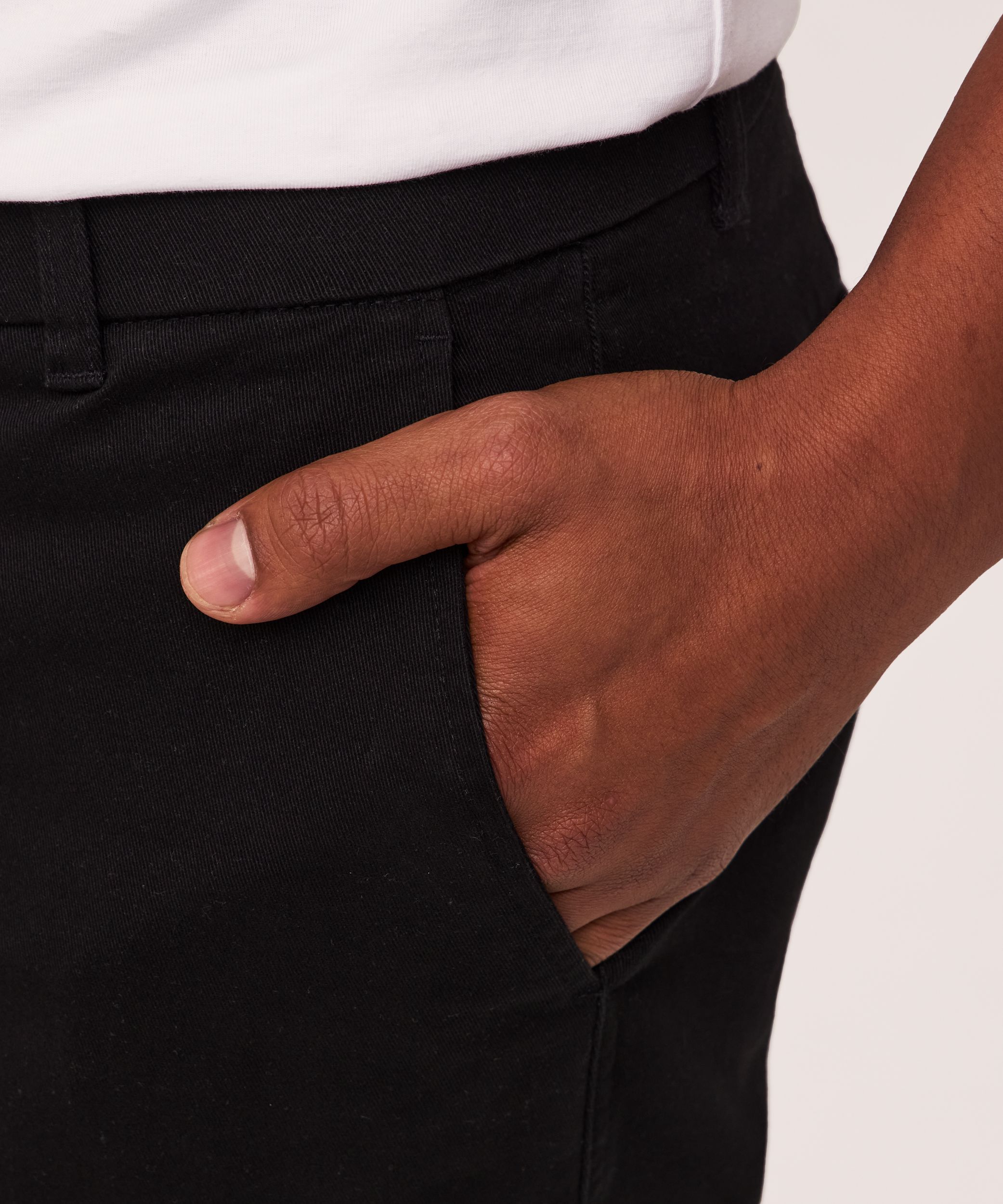 Pantalon kaki droit à devant plat avec taille Flextech 360° pour hommes, Denver Hayes