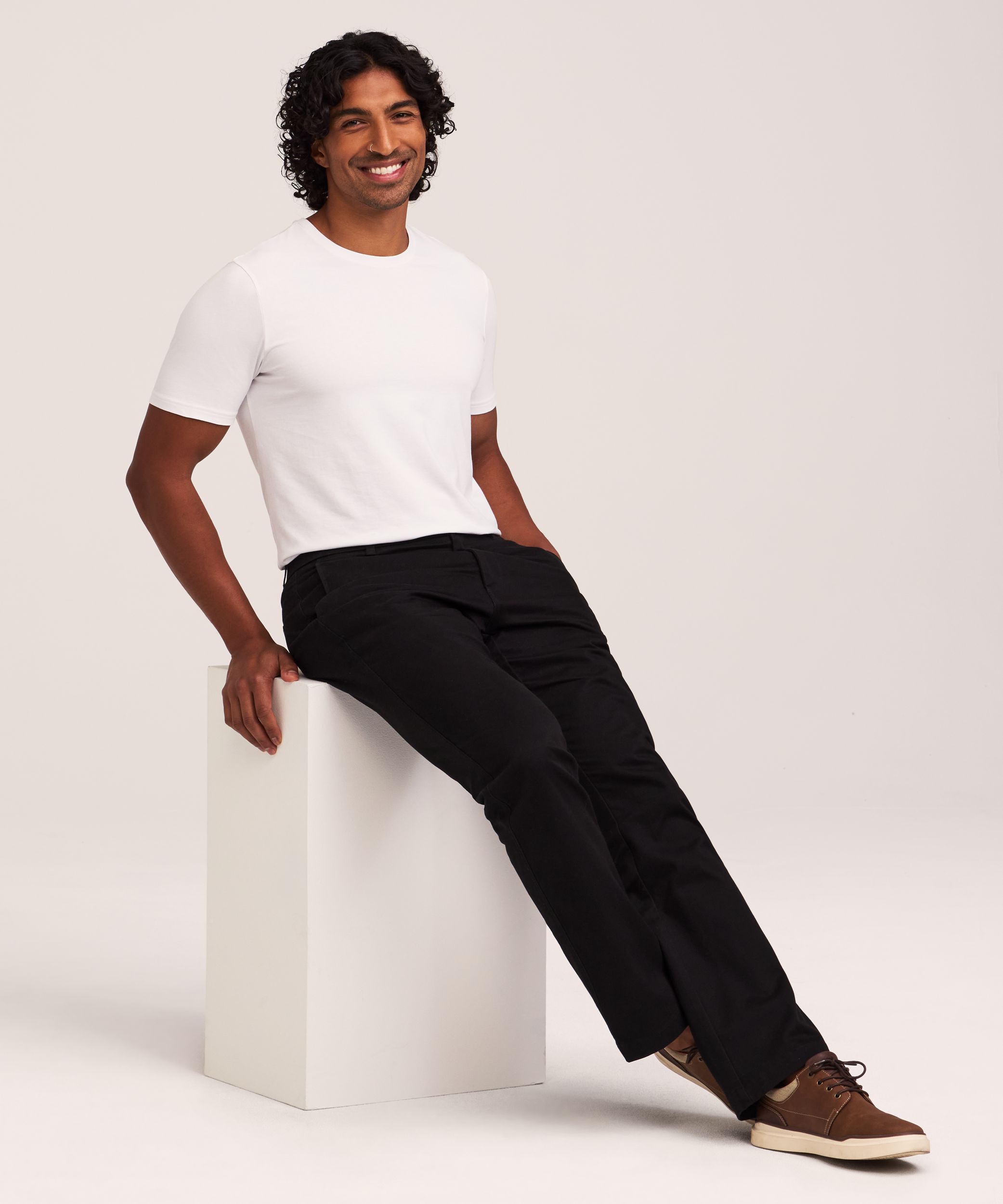 Denver Hayes Men's Flat Front Straight Khaki with 360° Flextech