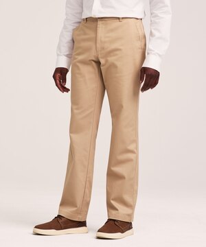 Denver Hayes Men's Flat Front Straight Khaki with 360° Flextech Waist Pant