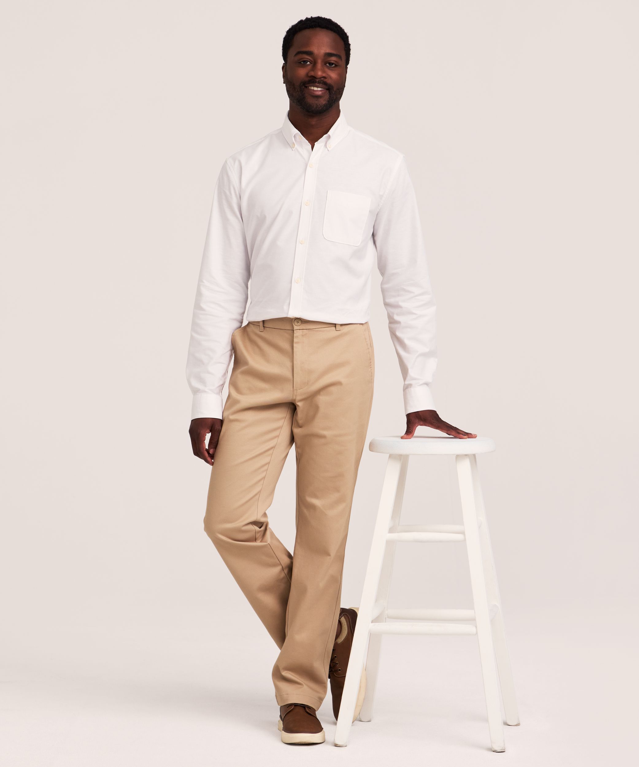 Denver Hayes Men's Flat Front Straight Khaki with 360° Flextech Waist Pant
