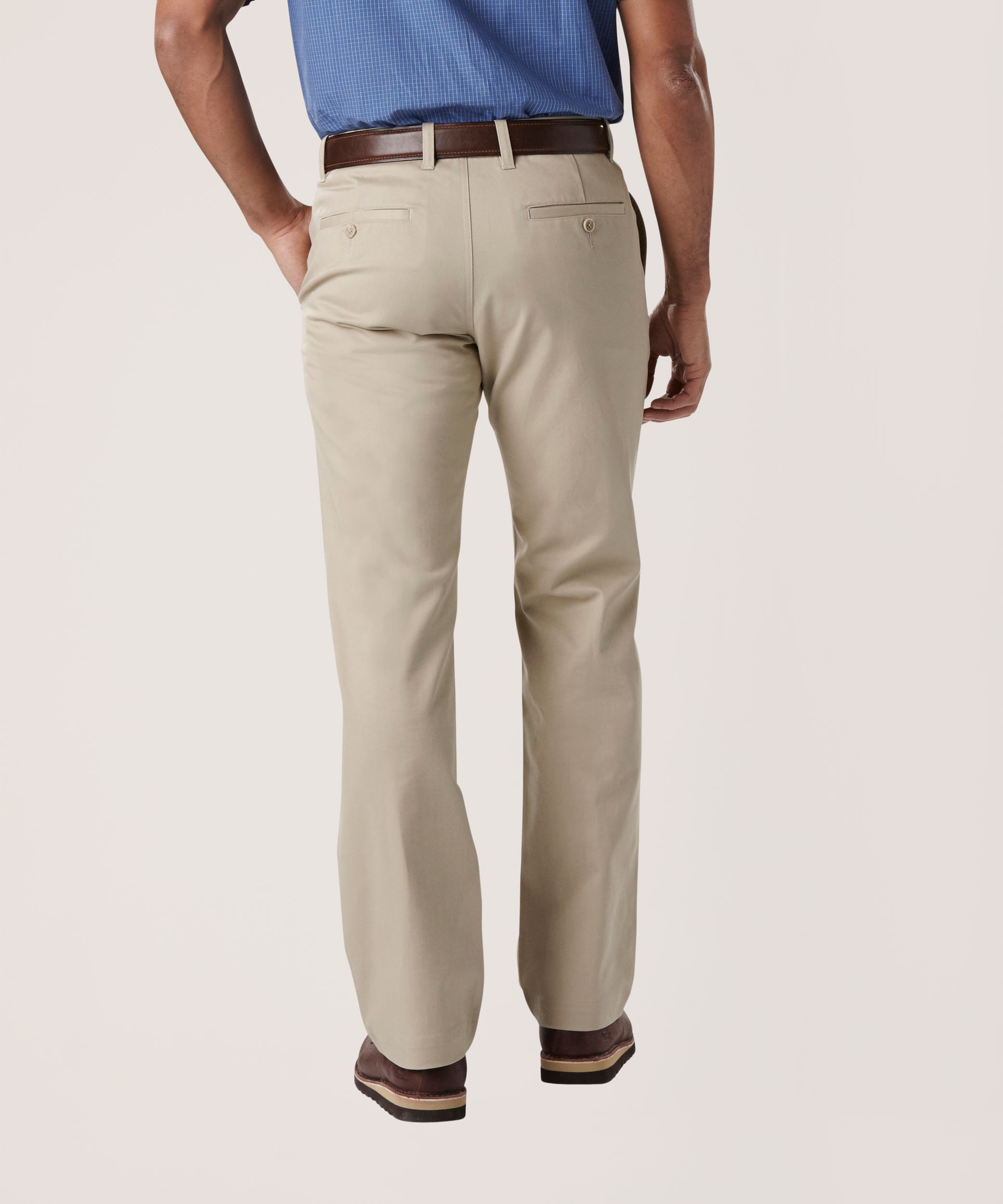 Denver Hayes Men's Flat Front Straight Khaki with 360