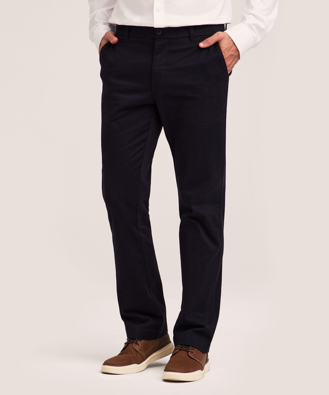 Denver Hayes Men's Flat Front Straight Khaki with 360° Flextech Waist Pant