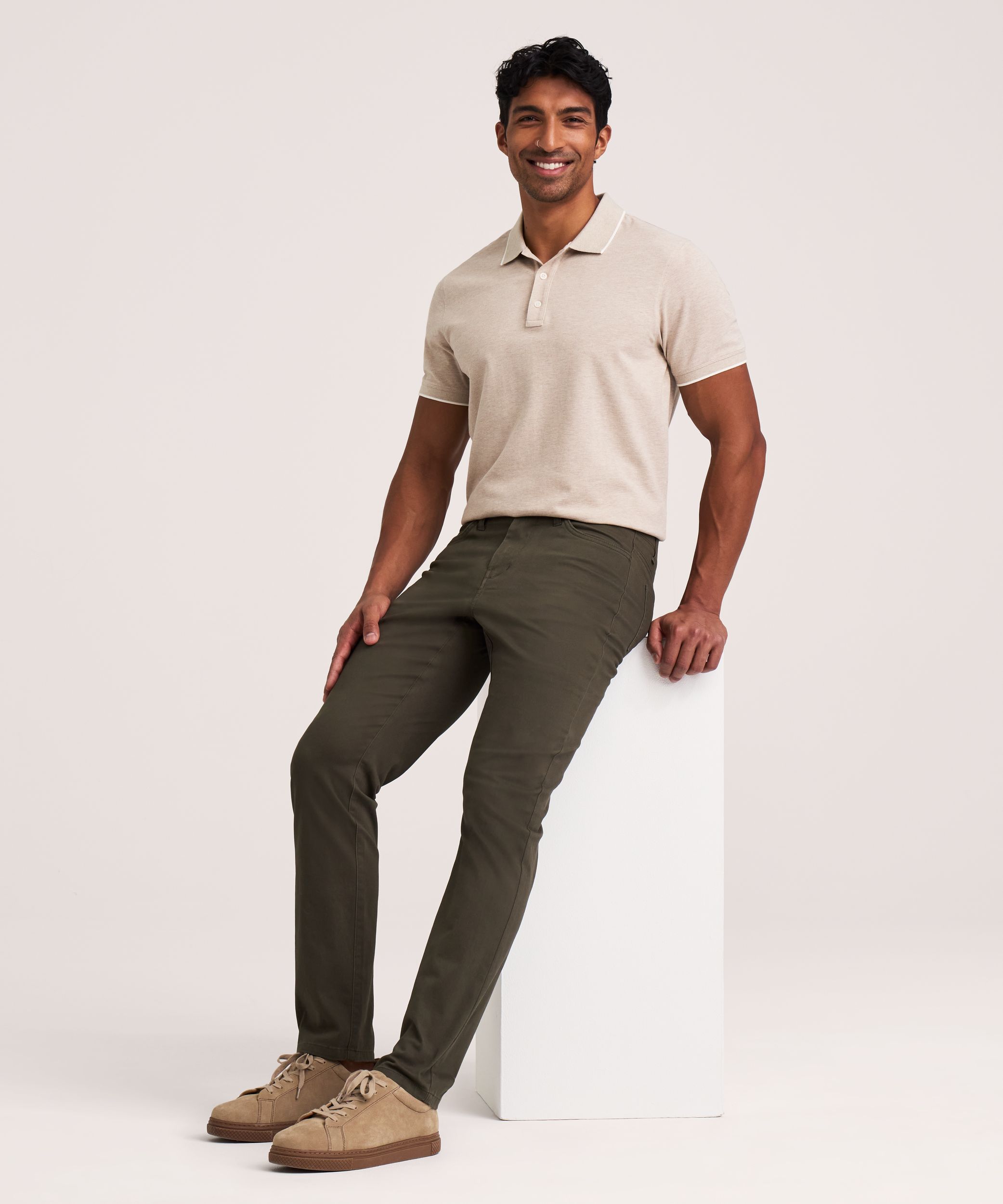 Denver Hayes Men's Stretch 5 Pocket Slim Chino Pants
