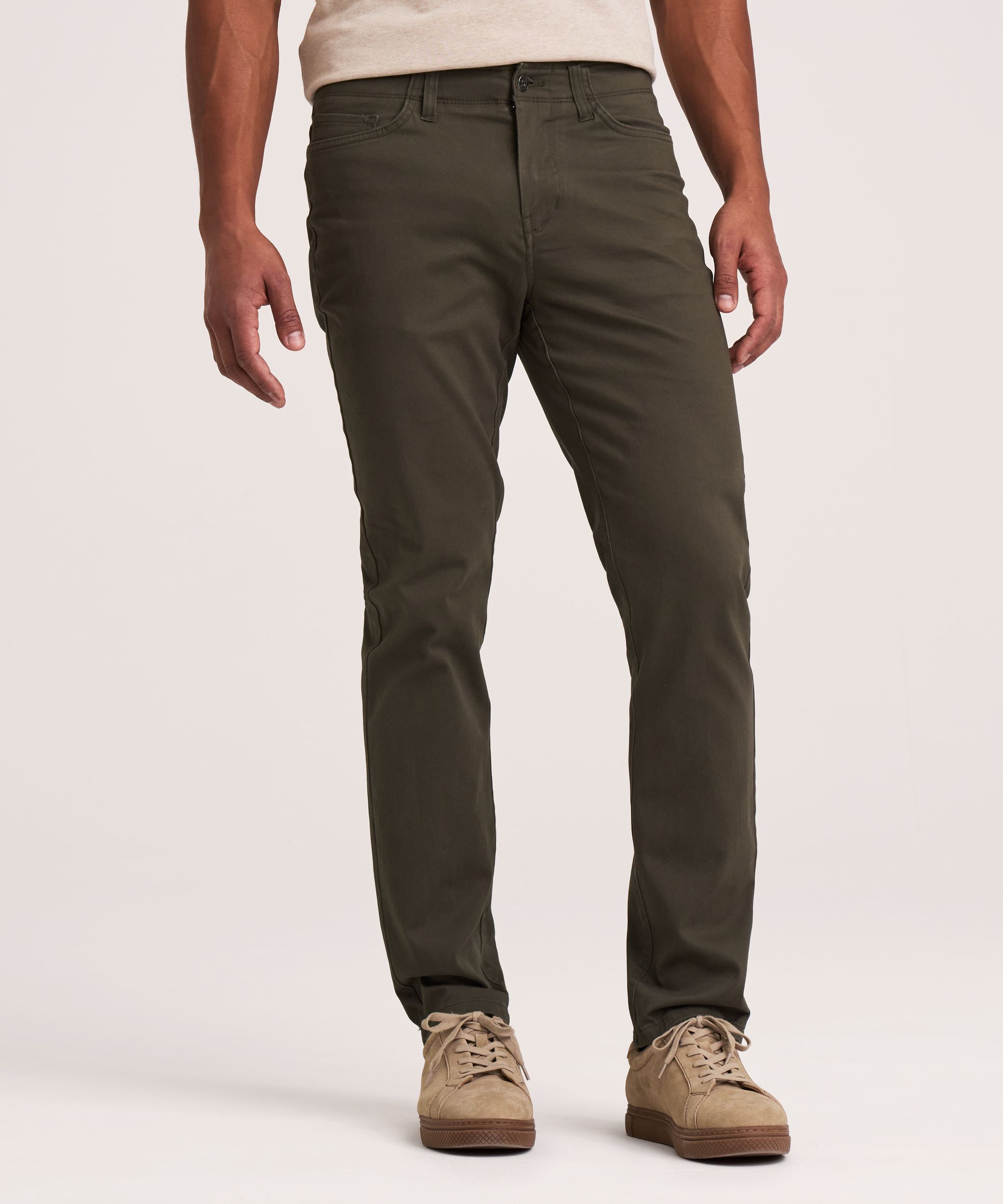 Denver Hayes Men's Stretch 5 Pocket Slim Chino Pants