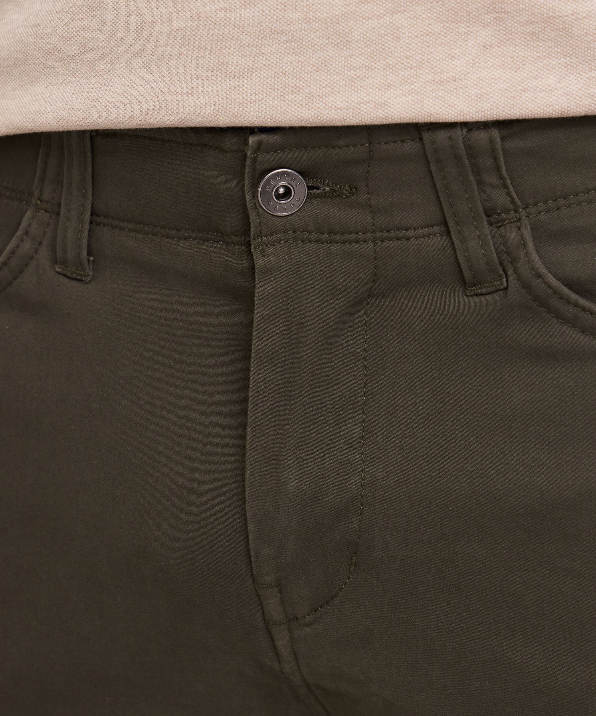 Denver Hayes Men's Stretch 5 Pocket Slim Chino Pants