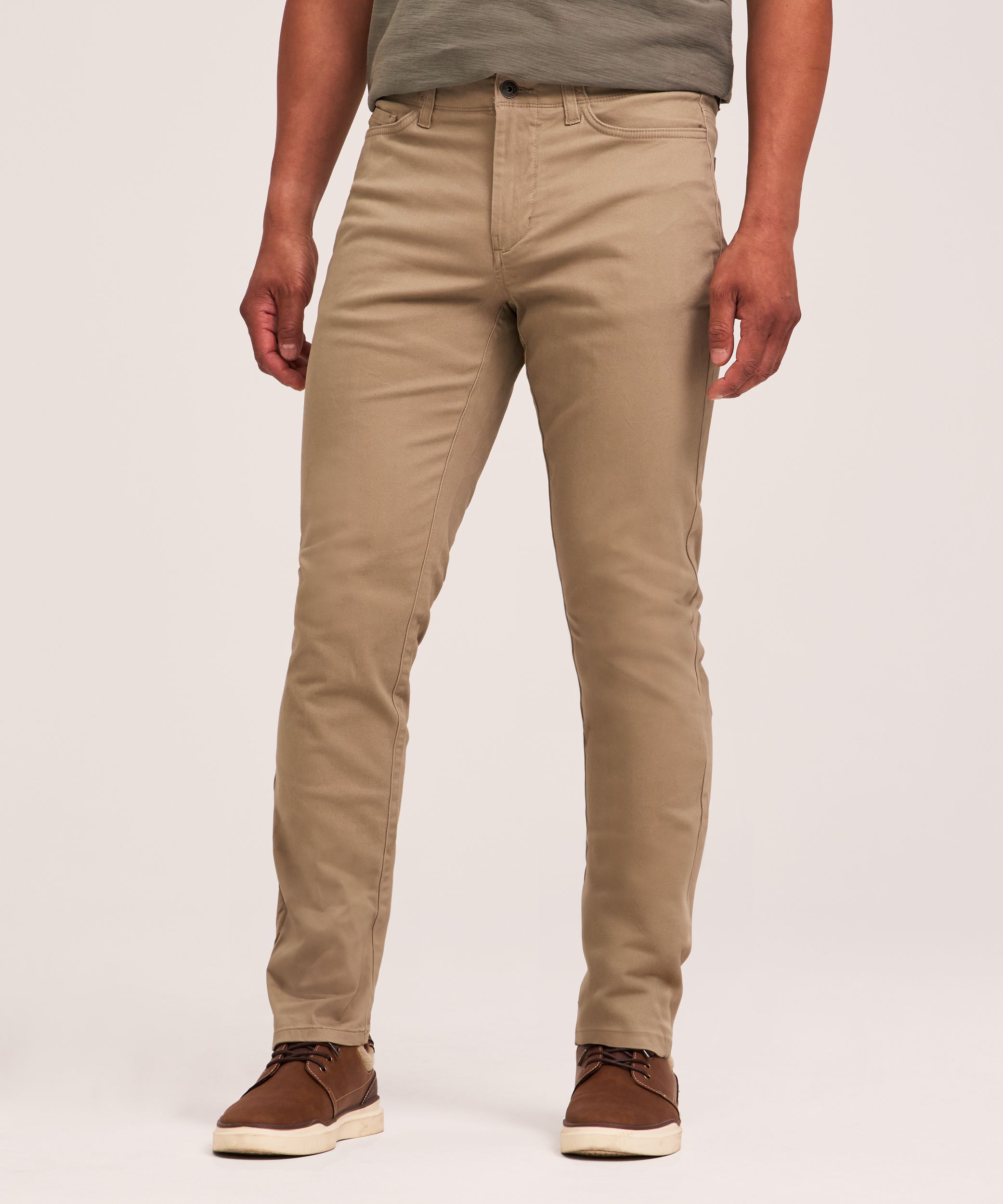 Denver Hayes Men's Stretch 5 Pocket Slim Chino Pants
