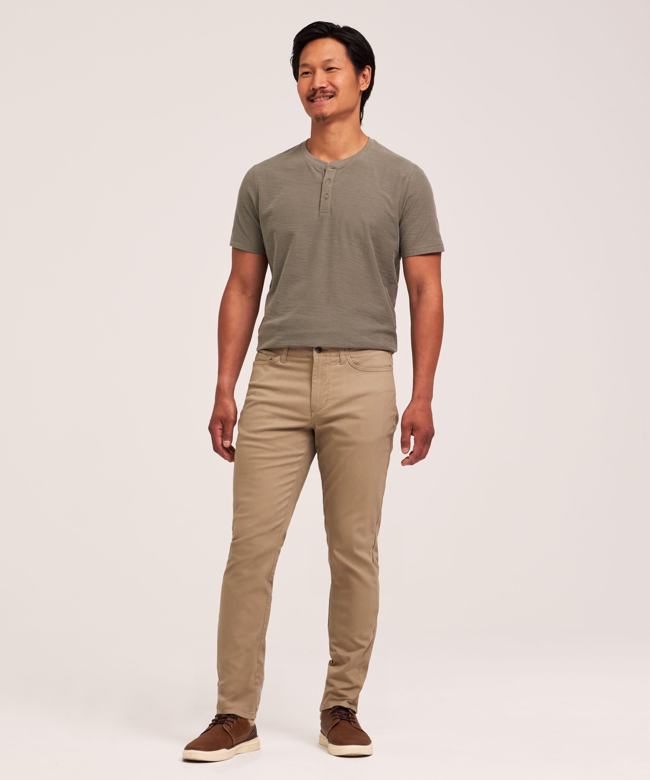 Denver Hayes Men's Stretch 5 Pocket Slim Chino Pants