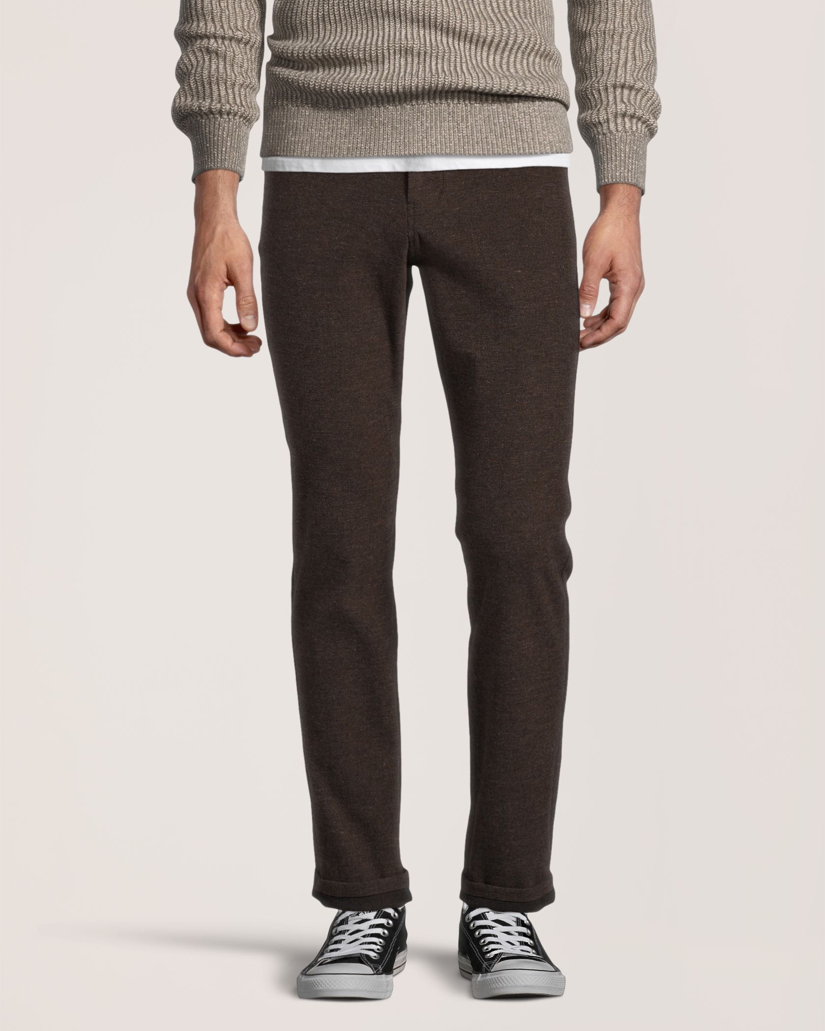 Denver Hayes Men's Stretch 5 Pocket Slim Chino Pants