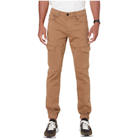 Pantalon cargo extensible pour hommes, Carter, Black Bull Front_Flat