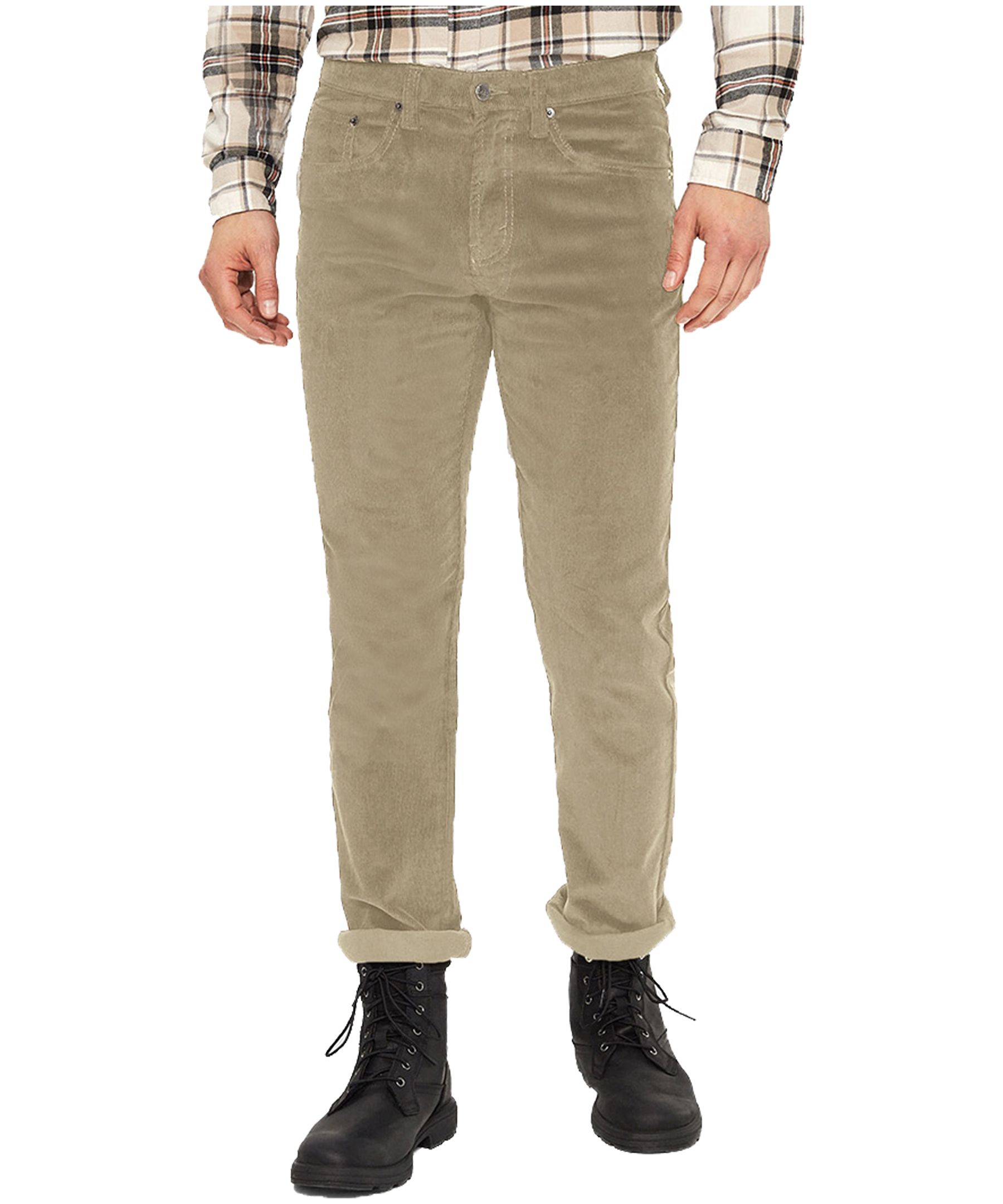 Lois Pantalon extensible étroit en velours côtelé pour hommes, Brad, pierre