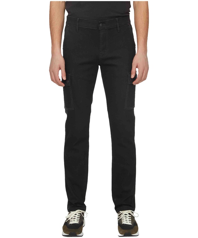 Lois Pantalon cargo extensible confortable pour hommes, Jeff, noir