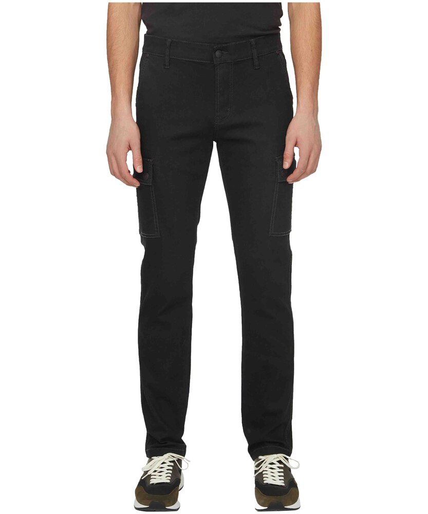 Lois Men's Jeff Comfort Stretch Denim Cargo Pants - Black