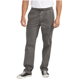 Silver Men's Pull On Essential Twill Cargo Pants Front_Flat