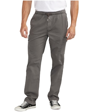 Pantalon cargo à enfiler en sergé Essential pour hommes, Silver