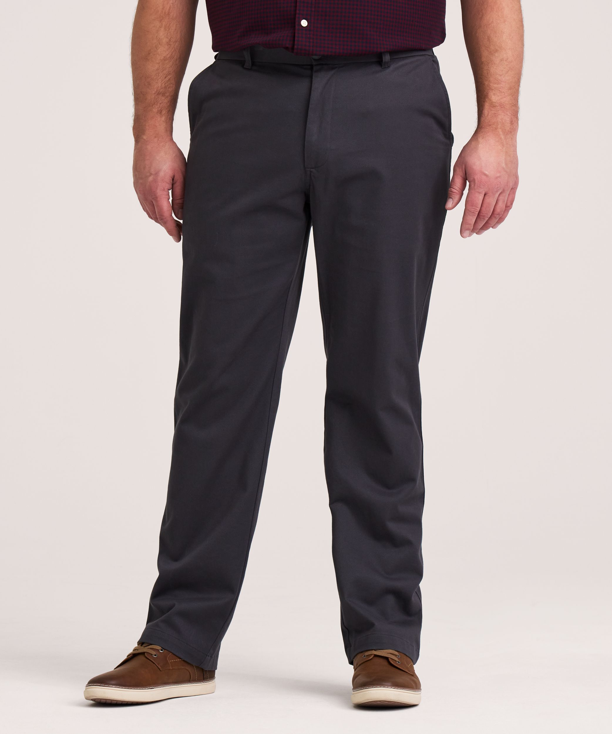 Denver Hayes Men's Flat Front Relaxed Khaki with 360° Flextech Waist Pants