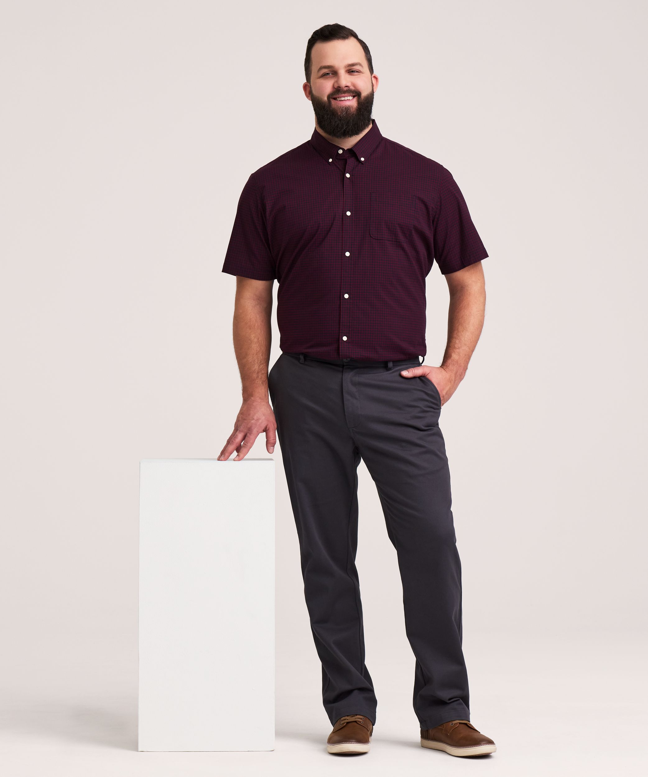 Denver Hayes Men's Flat Front Relaxed Khaki with 360° Flextech Waist Pants