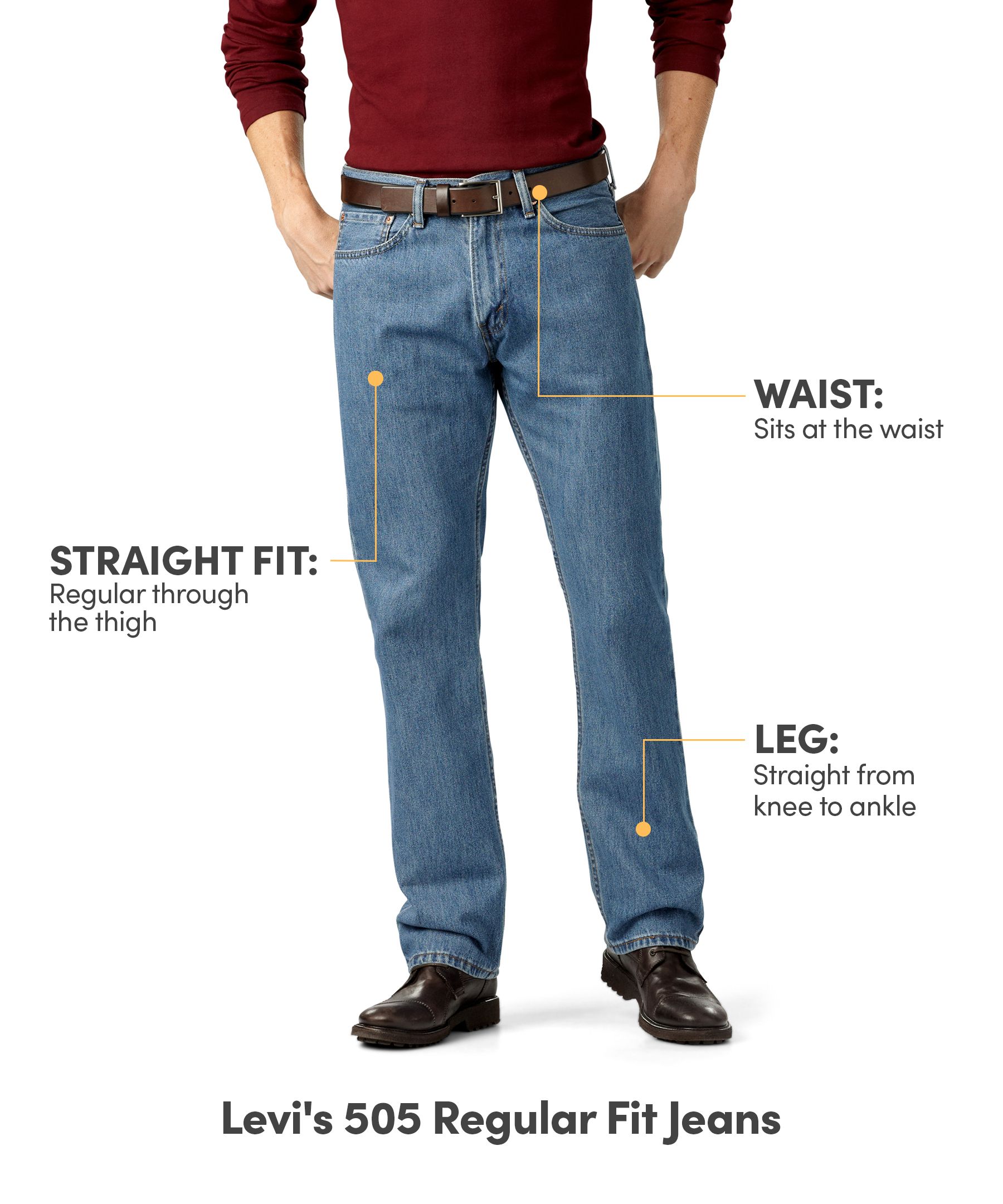 Levi's Men's 505 Regular Fit Denim Jeans Mark's