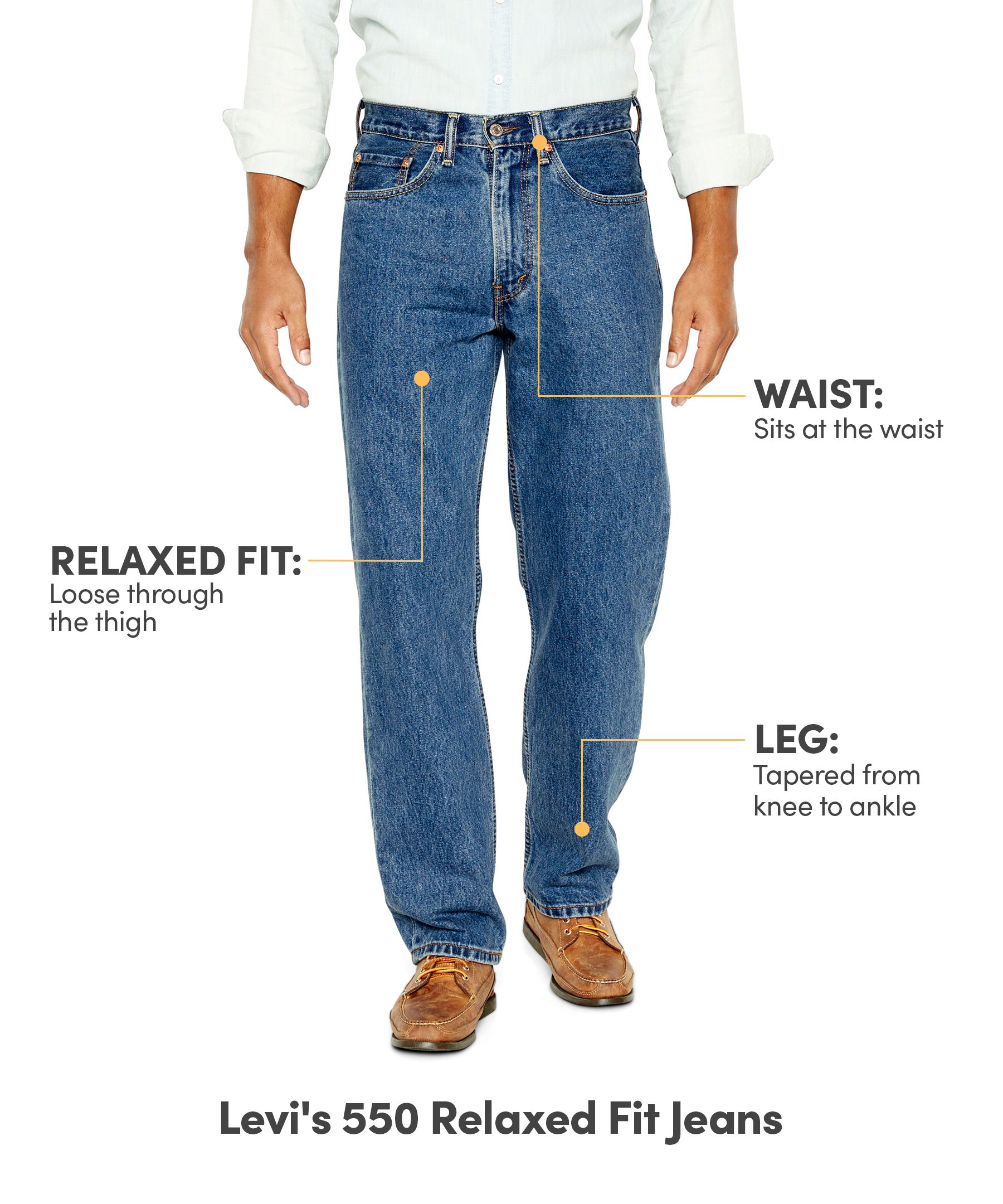 LEVI’S550 W32 L30 Levi's Men's 550 Relaxed Fit Medium Stonewash Denim Jeans