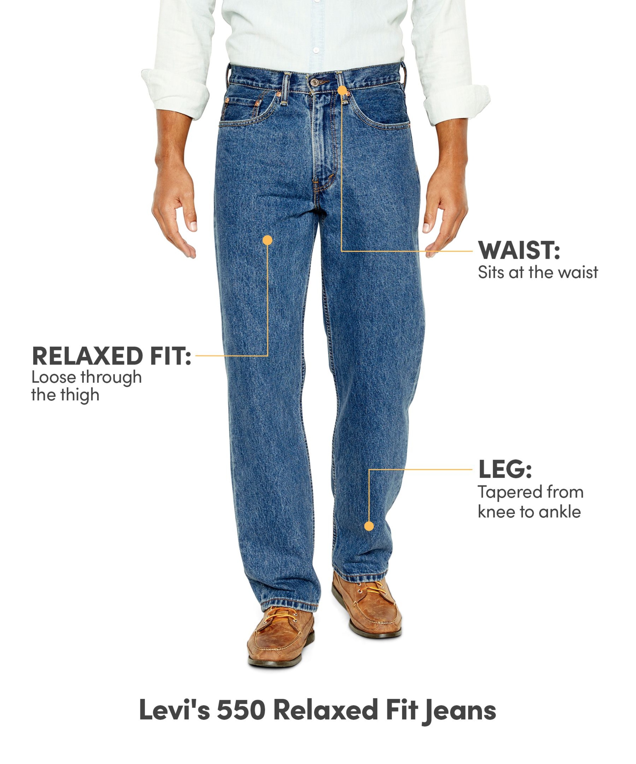 Levi's Men's 550 Relaxed Fit Medium Stonewash Denim Jeans | Mark's