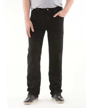 Jean extensible noir à jambe droite pour hommes, Brad