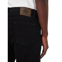 Jean extensible noir à jambe droite pour hommes, Brad CloseUp