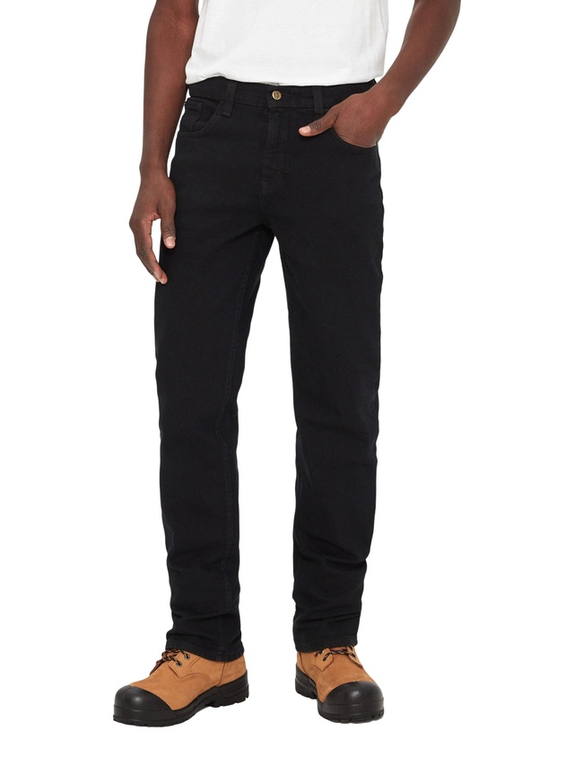 Jean extensible noir à jambe droite pour hommes, Brad