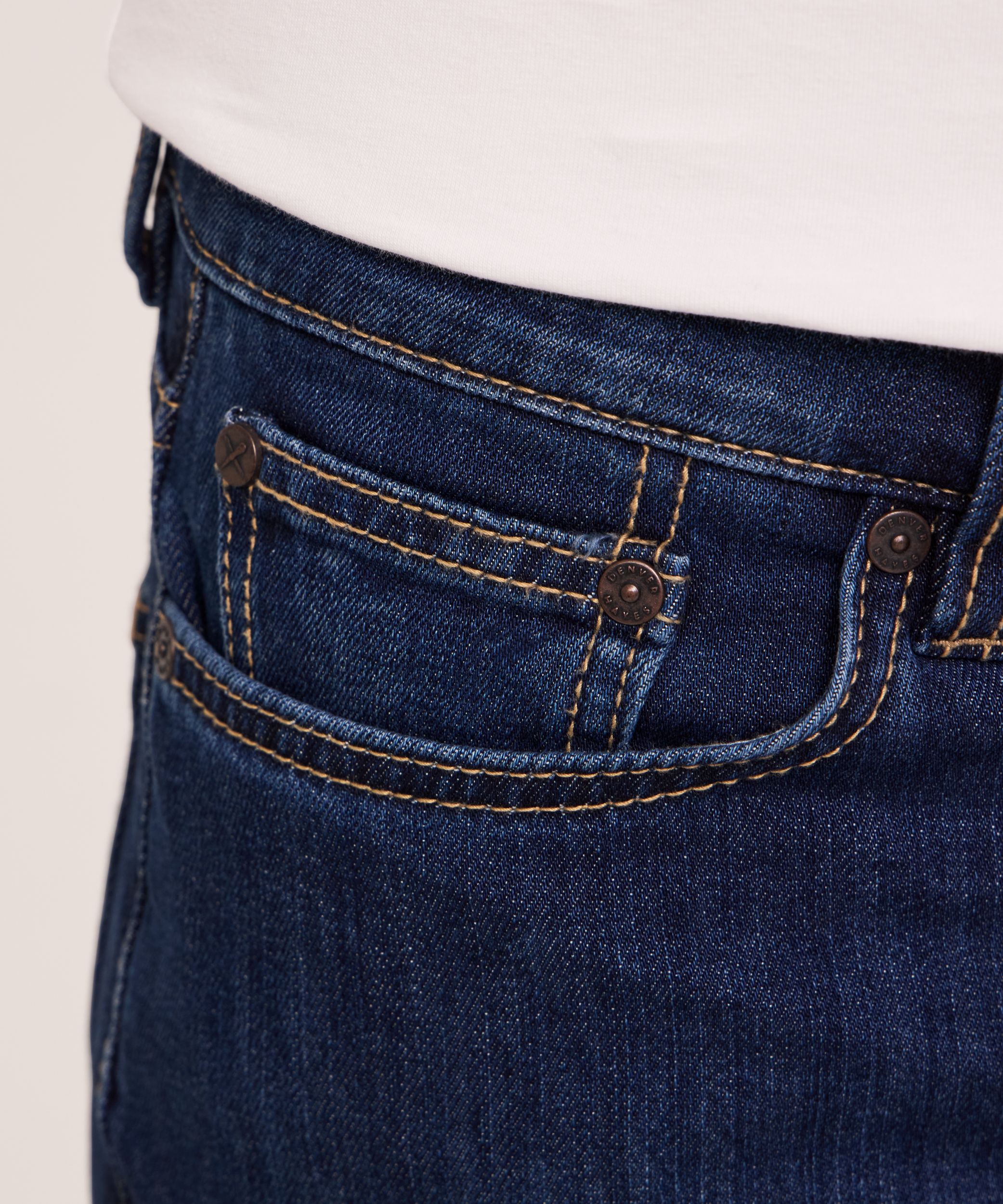 Jeans extensibles à jambe droite à taille FLEXTECH sur 360 Denver Hayes pour hommes - Délavé foncé