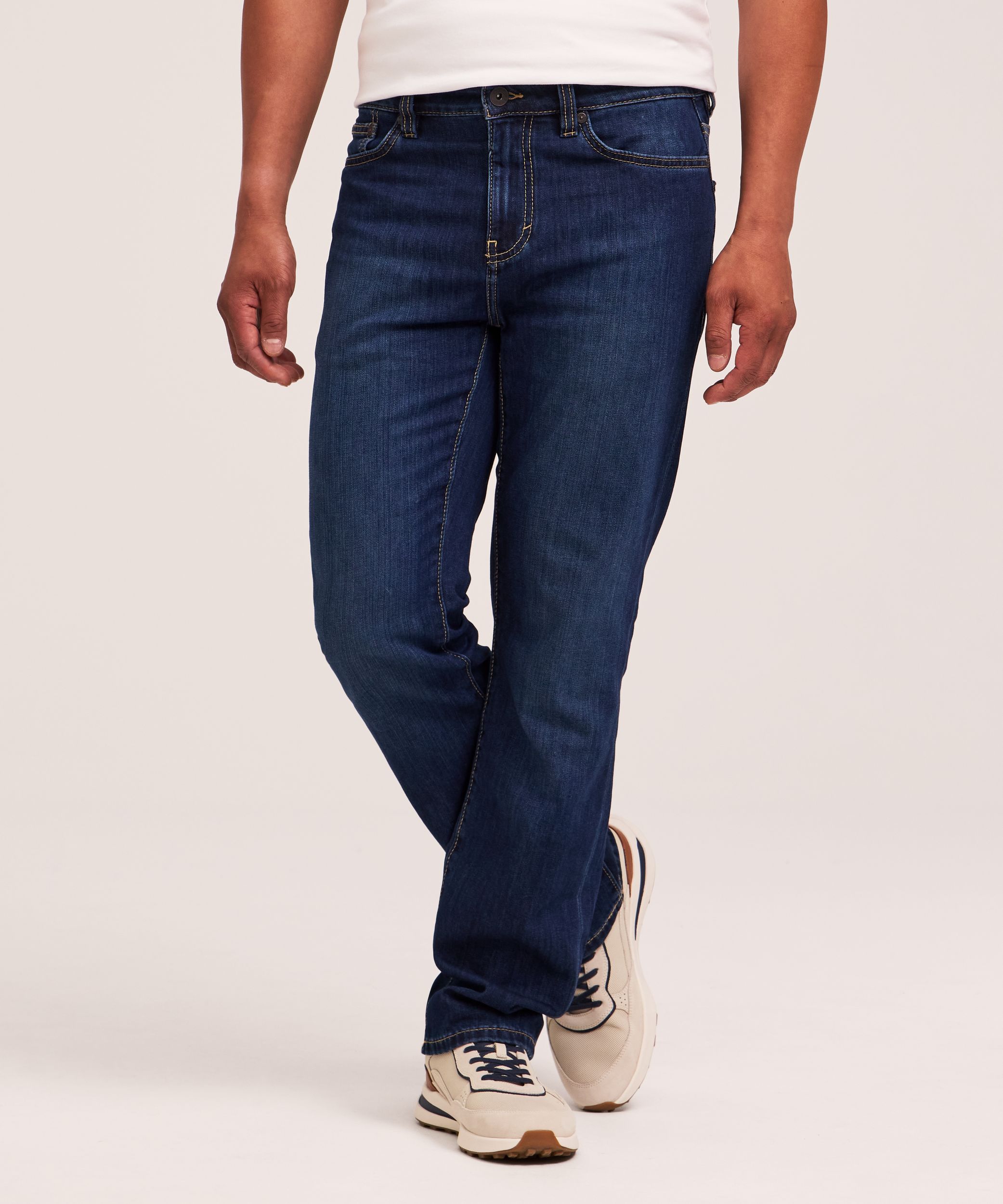Jeans extensibles à jambe droite à taille FLEXTECH sur 360 Denver Hayes pour hommes - Délavé foncé