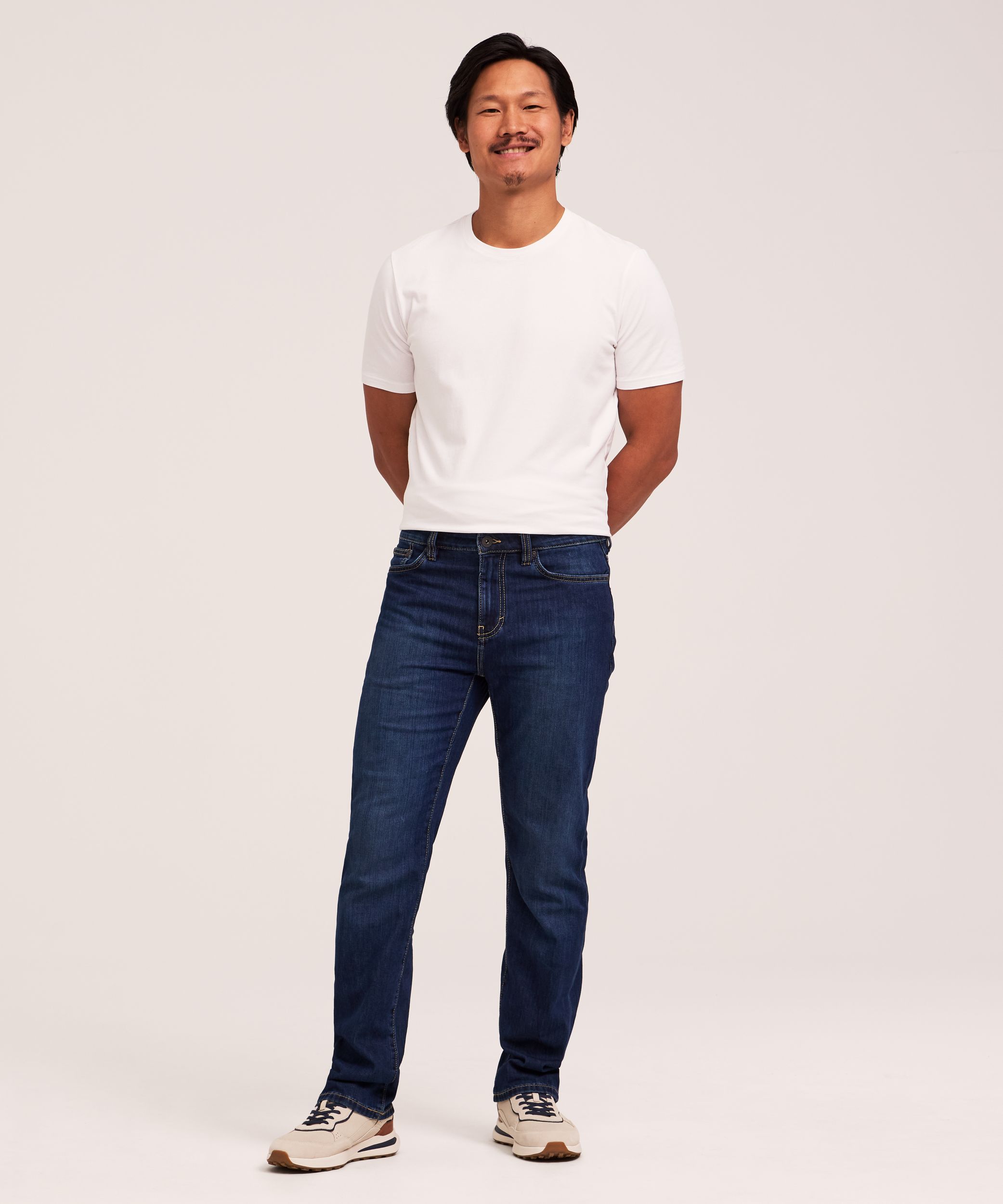 Jeans extensibles à jambe droite à taille FLEXTECH sur 360 Denver Hayes pour hommes - Délavé foncé