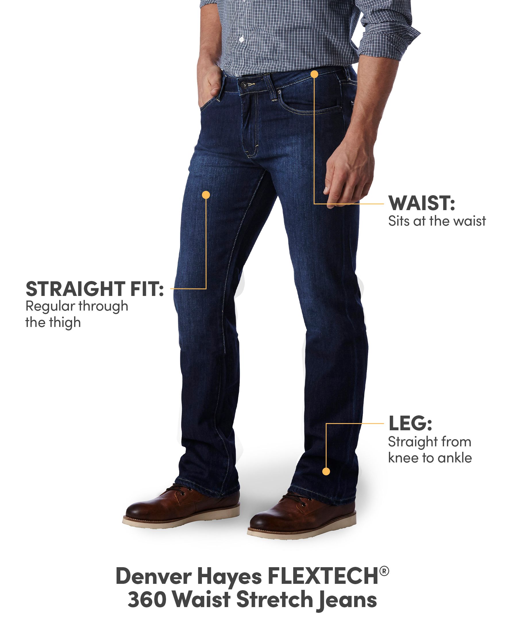 Denver Hayes Men's 360 FLEXTECH Waist Straight Stretch Jeans Mark's