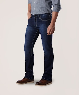 Jeans extensibles à jambe droite à taille FLEXTECH sur 360 Denver Hayes pour hommes - Délavé foncé